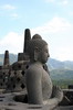 Indon�sie - Temple de Borobudur (Java) - Bouddha dans un stupa ouvert